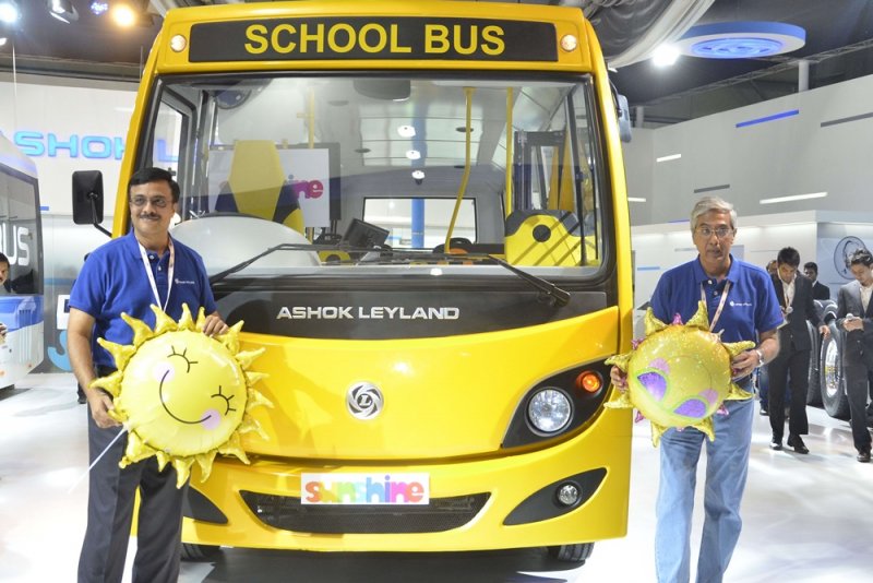 Ashok Leyland launches Sunshine school bus, India First school bus with i-alert and 6th Sense te.jpg