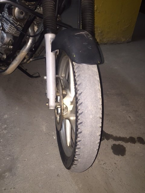 Front tyre has lived its life.JPG