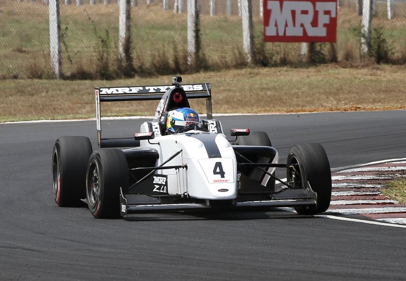 Harrison Newey, winner of Race 1 of MRF Challenge (Feb 18).JPG