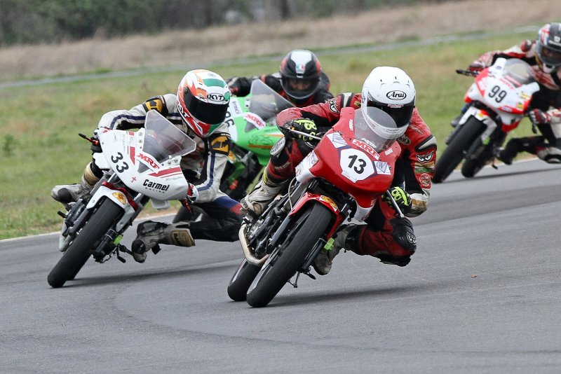 Aravind Balakrishnan (No.13), winner of Super Sport Indian  Pro-Stock (up to 165cc) race (July 0.jpg