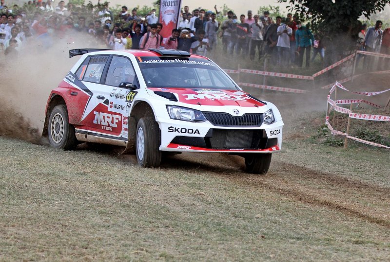 Gaurav Gill in action during Super Special Stage (Nov 24).JPG