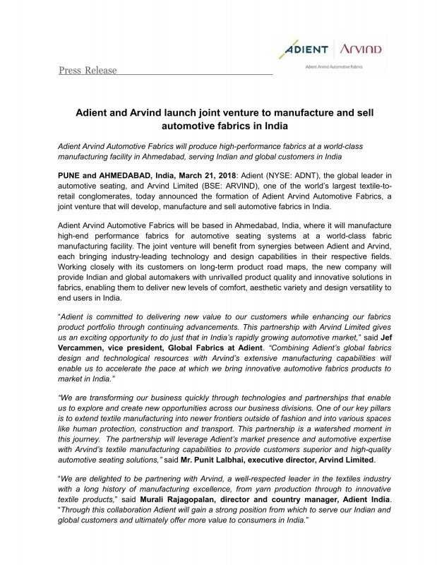 Adient Arvind - Final press release-1.jpg