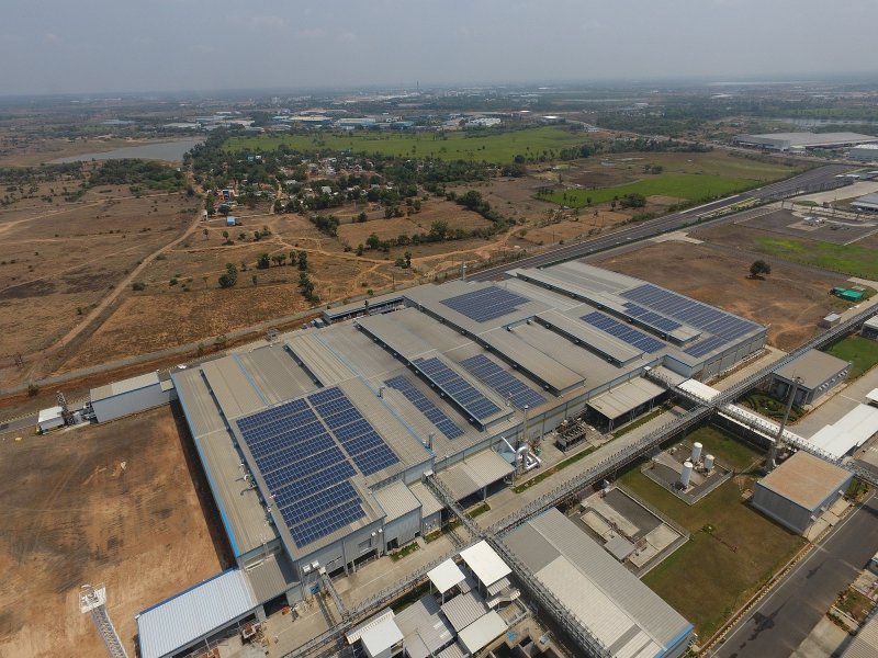 Solar Panels installed at the rooftop of factory building at Chennai Plant.JPG