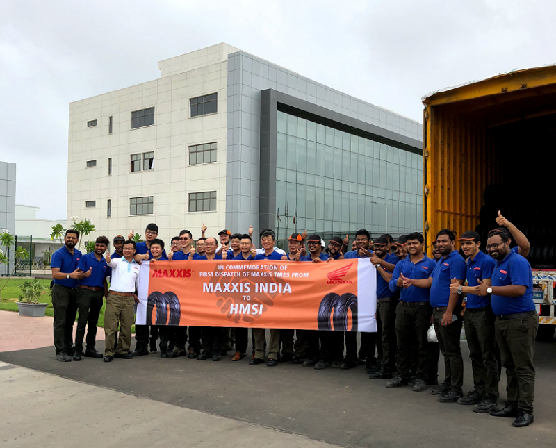 Maxxis Tyres India rolls-out first consignment for Honda Motorcycle & Scooter India from its San.png