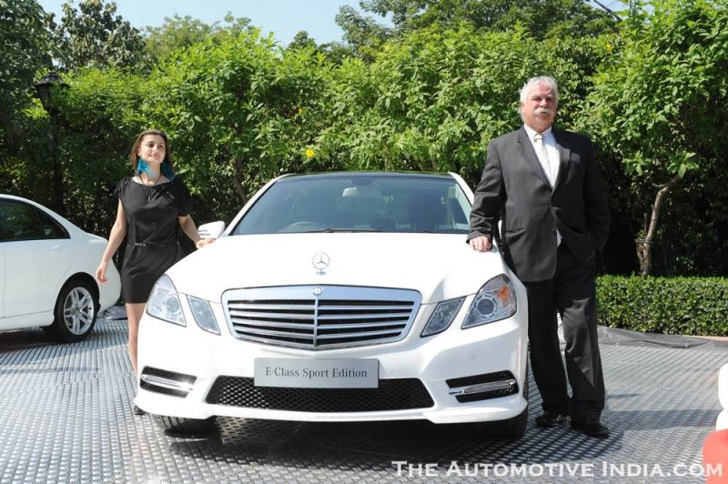 Mr. Peter Honegg, Managing Director and CEO, Mercedes-Benz India at launch of C-Class & E-Class .JPG