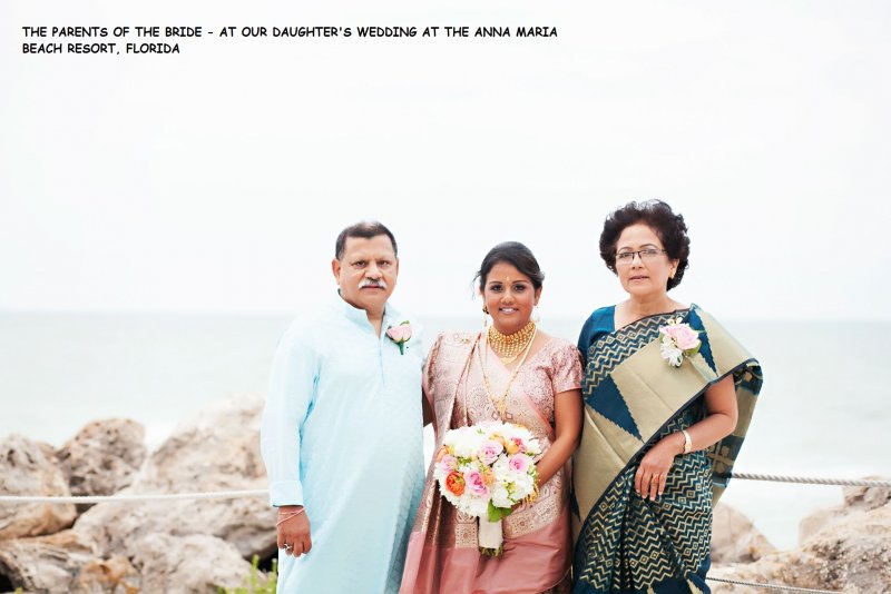 Tisha with her parents at the wedding venue after the wedding - Anna Maria beach resort, Florida.jpg