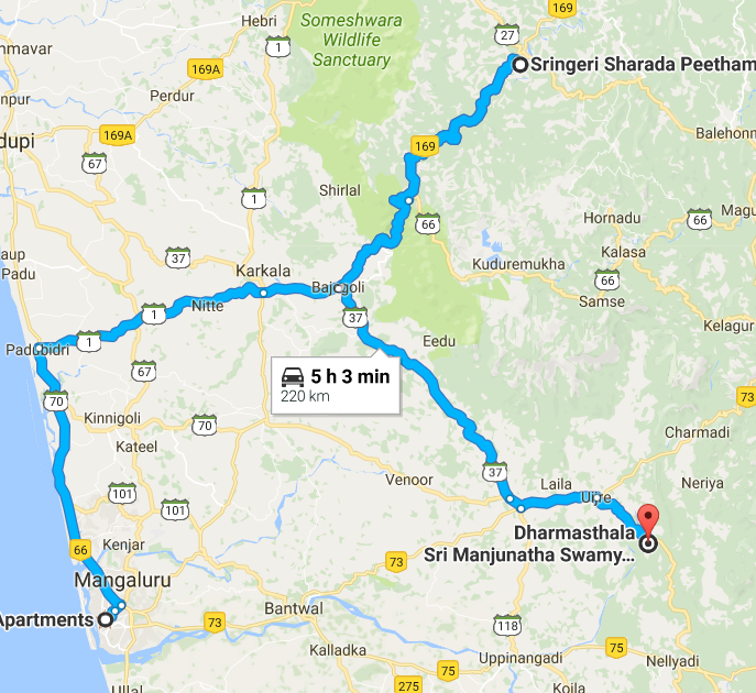 Bangalore To Sringeri Route Map Bangalore To Mangalore And Back - Pilgrimage Spots | The Automotive India