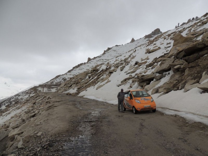 Mr. Chacko driving down from Khardung La.jpg