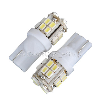 20 SMD LED T10 Car Side Wedge Light Bulb Supper White, 12V Super white Light - pair.PNG