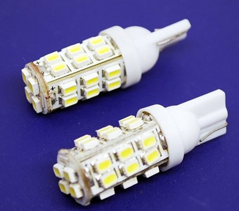 2pc BRIGHT 28-SMD White LED Parking Light Bulb Wedge Light 168 194 W5W 921 12V.PNG