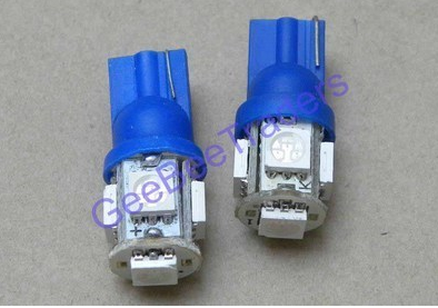 2 pcs. T10 5 SMD 5050 LED Bulb 12 Volt DC Indicator, Parking, Pilot Blue Light 1.PNG